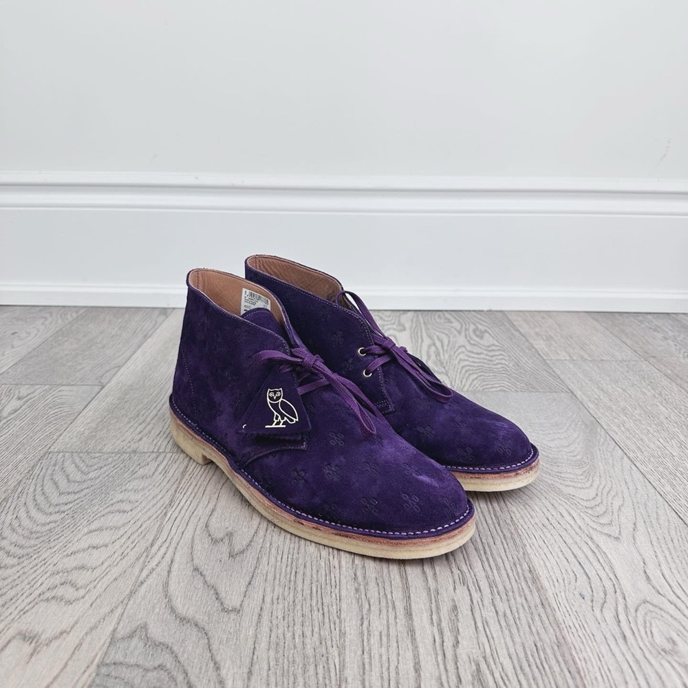 Brand New Clarks Originals Desert OVO Purple Suede Boots